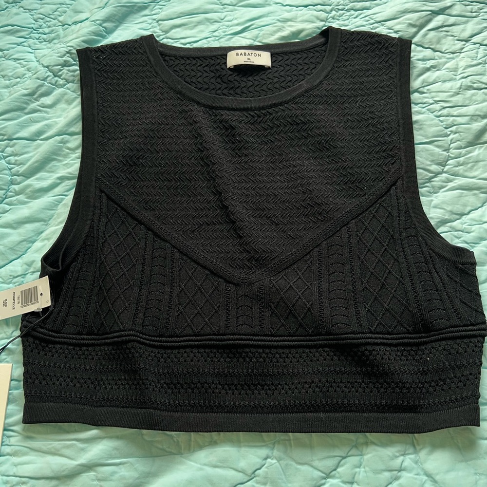Babaton Geometric Black Tank Top